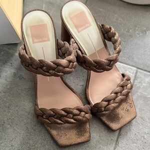 Dolce Vita Women's Metallic Brown Braided Heels